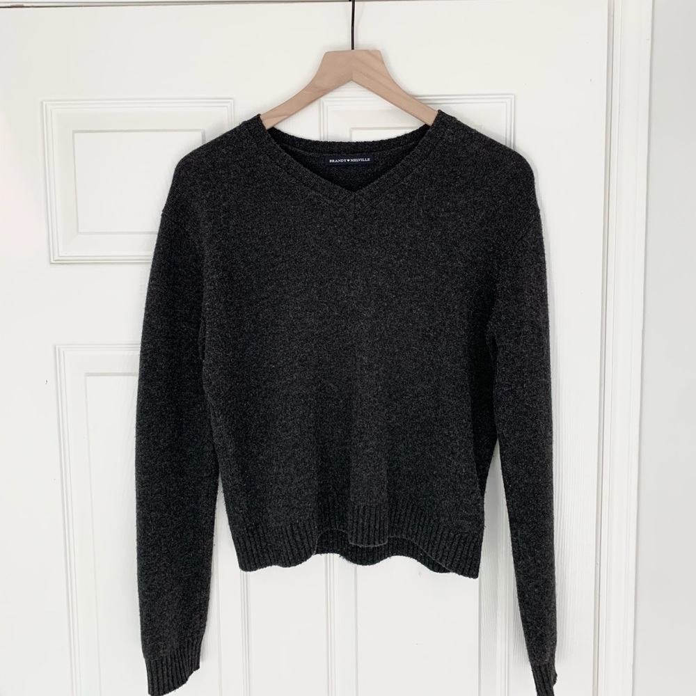 Brandy Melville Charcoal V-Neck